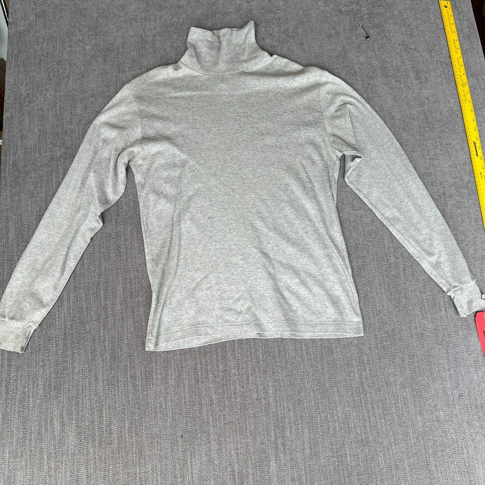 Vintage L.L. Bean Turtleneck Shirt Mens M Gray Quiet Luxury Long Sleeve Pullover